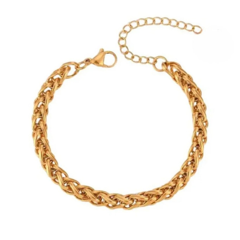 Gold Braided Chain Bracelet